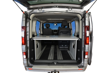 VanEssa sleeping system in the Opel Vivaro B life Renault Trafic III Spaceclass double bed